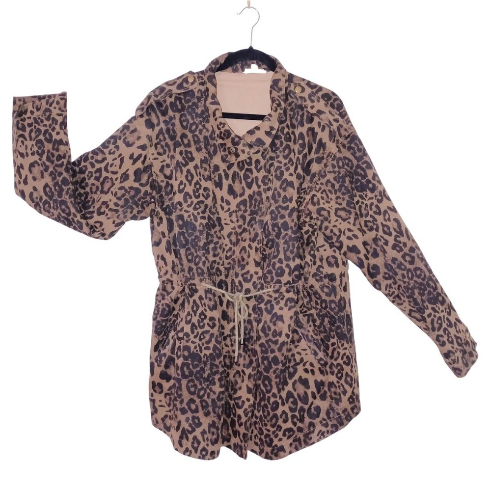 Leopard Print Plus Anorak Style Jacket NWOT